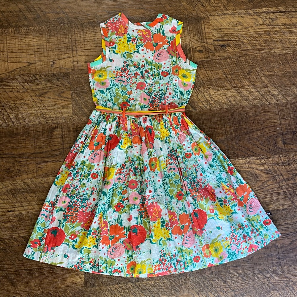 Bright Floral Cotton Dress By Llume Size 12